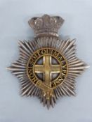 Shako plate for the 3rd Royal Surrey Militia, c1861,