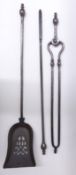 A set of three Georgian steel fire irons