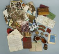 A quantity of militaria including E Dodge RHA dog tags,