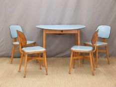 A retro Formica table and four chairs