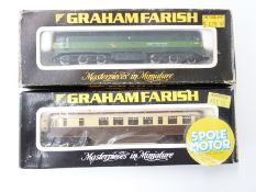 Two Graham Farish N gauge diesel locomotives GWR BO-BO railcar 8174 and BR CO-CO Isombard Kingdom