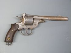 Officer's Roth-Saver 8mm six-shot double action centre fire revolver with shaped wooden grips,