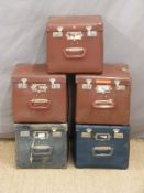 Five RAF or similar military hat boxes marked 22C / 2407 or 2405
