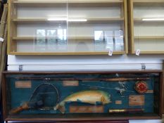 A cased fishing diorama - fly fishing interest