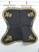 Victorian c1865 16th Lancers officer's shabraque in dark blue melton cloth edged with two parallel