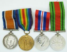 British Army WWI medal pair comprising War Medal and Victory Medal named to 1782 Pte F G Davis