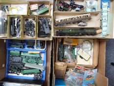 A large collection of 00 gauge kits, parts, spares and accessories including Airfix kits,