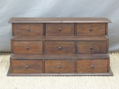 A stepped set of dressing table drawers,