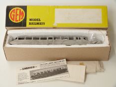 GEM Model Railway 00 gauge white metal Anbrico 1936 GWR Diesel Railcar kit,