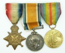 WWI medal trio comprising 1914 Star, 1914-18 Medal and Victory Medal named to 21093 DVR T.G.