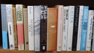Approximately 30 military biographical and autobiographical hardbacks including Alan Brooke by