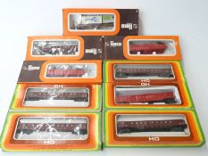 Nine Lima and similar HO/00 gauge wagons,