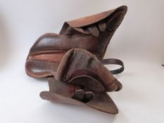 Leather child's saddle, formerly the property of Laurie Lee, Slad, Stroud,