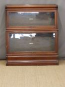 Globe Wernicke two tier mahogany bookcase W87 x D38 x H98cm