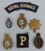 Three Royal Corps of Signals badges including a plastic example by Stanley & Sons,