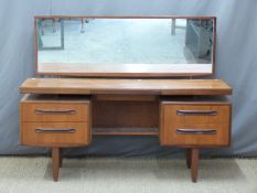 G Plan retro mirror back dressing table and stool W152 x D46 x H120cm