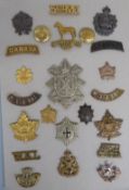 A display of original Canadian military insignia from WWI and WWII