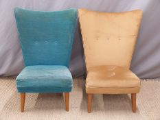Two retro button back chairs