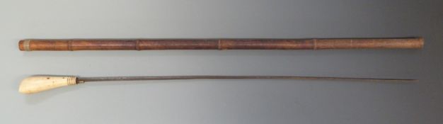 Ivory mounted sword stick,