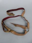 Victorian c1855 3rd Light Dragoons officer's waist belt with sword slings,