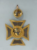 Victorian c1849 3rd (King's Own) Light Dragoons officer's shako plate in the form of a Maltese