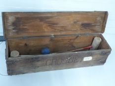 Vintage croquet set in wooden box