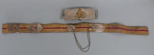 Victorian c1849 3rd (King's Own) Light Dragoons officer's full dress cross belt and pouch,