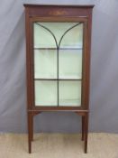 Edwardian glazed display cabinet W60 x D30 x H140cm