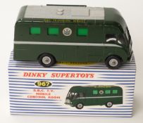 Dinky Supertoys diecast model BBC TV Mobile Control Room with green body and grey stripe,