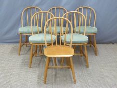 Set of six Ercol style dining chairs