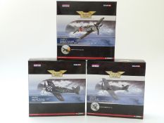 Three Corgi The Aviation Archive limited edition 1:72 scale diecast model aeroplanes FW190 A-8 JG2