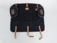 British Army Victorian Yeomanry Cavalry valise in blue cloth with leather fastenings,