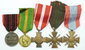 A group of four French medals including two Croix de Guerres and a Medaille des Evades