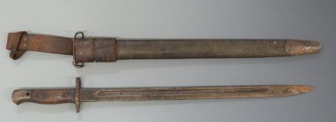 British 1907 pattern bayonet with scabbard and frog,