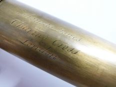 Thomas Jones, Charing Cross, London 19thC single draw telescope, maximum length 118.