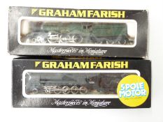 Two Graham Farish N gauge BR locomotives 4-6-0 Castle Class Windsor Castle 4082 1445 and 2-10-0