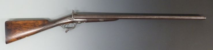Edward London of London 12 bore side by side hammer action pinfire shotgun with named and engraved