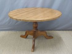 Circular pine dining table,
