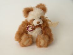 Charlie Bears Primrose with white and brown mohair and jointed limbs CB183962A, 32cm tall.