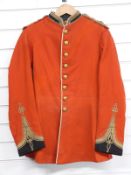 Victorian c1881 Royal Marines Light Infantry officer's full dress tunic in red cloth with black