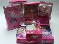 Eight Barbie dolls including Dream Bride, Pink & Fabulous, Walmart Special Edition,