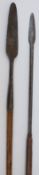 A 19thC African Zulu spear with leather band grip 118cm,