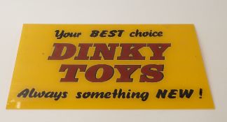 Dinky Toys acrylic shop display / advertising sign 'Your BEST choice DINKY TOYS Always something
