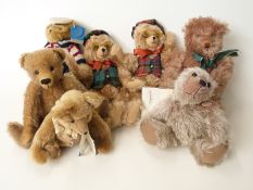 Seven various Teddy bears including Cotswold Bears, The Cliff Richard Collection,
