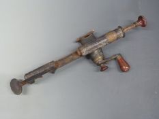 Victorian G J Jeffries cast iron cartridge loader and crimper with brass plaque dated April 1859