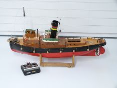 Live steam radio controlled scratch built model toy Trojan with twin cylinder reversing steam plant