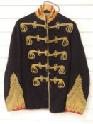 Victorian c1860 3rd (King's Own) Light Dragoons officer's full dress tunic of black cloth with red