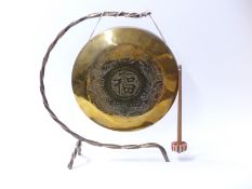 Chinese brass gong with dragon design