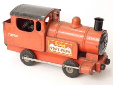 Tri-ang Puff-Puff pressed steel train with red body and black roof.