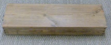 Pine box with black metal handles